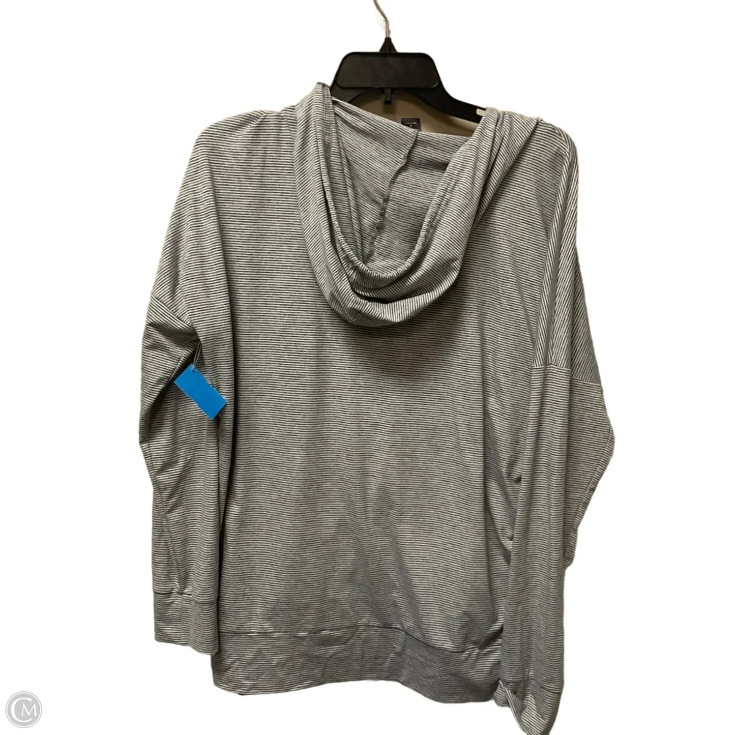 Athletic Top Long Sleeve Hoodie By Skechers In Striped Pattern, Size: L