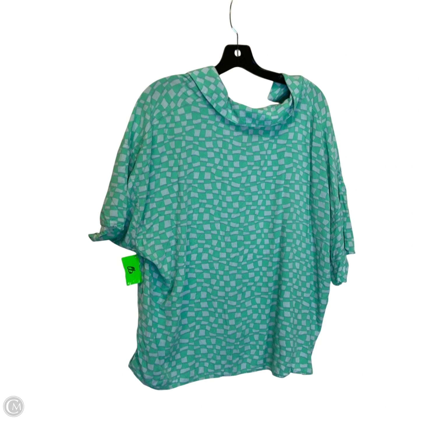 Top Short Sleeve By Forever 21 In Blue & Green, Size: 2x