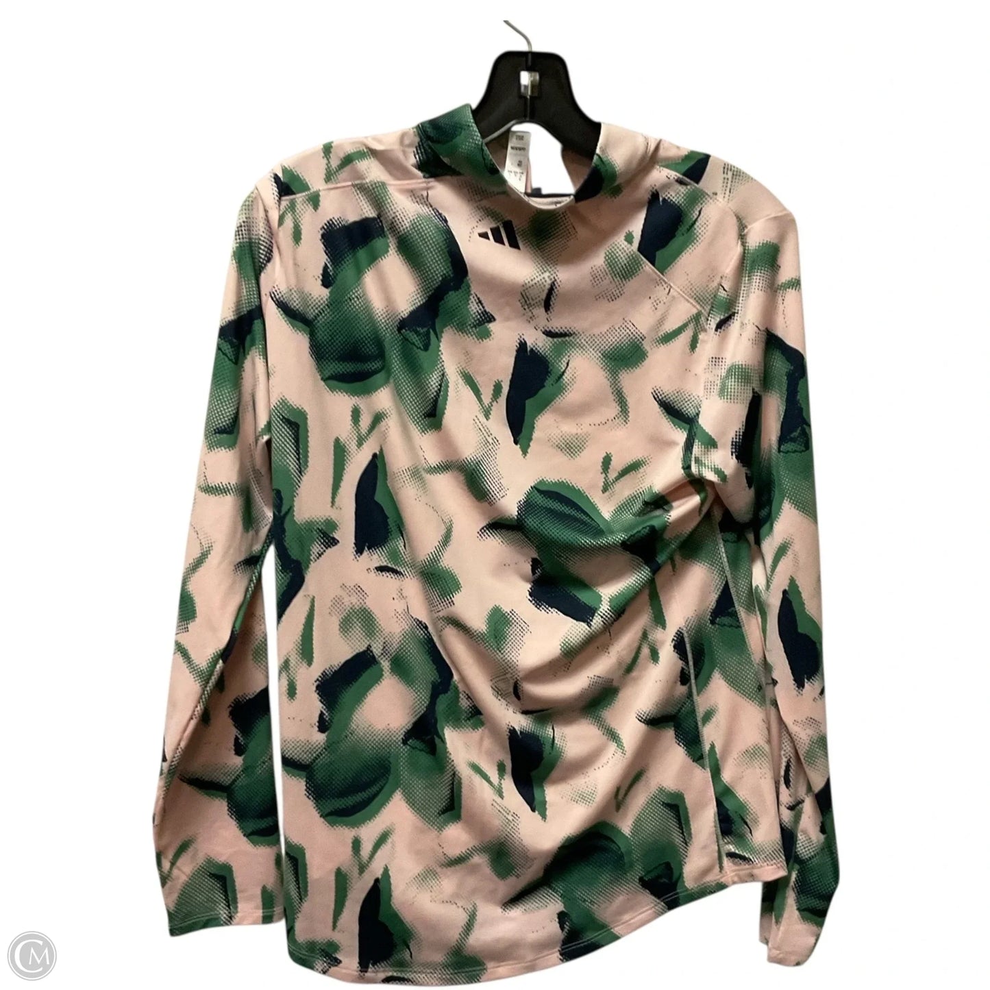 Athletic Top Long Sleeve Collar By Adidas In Pink, Size: M