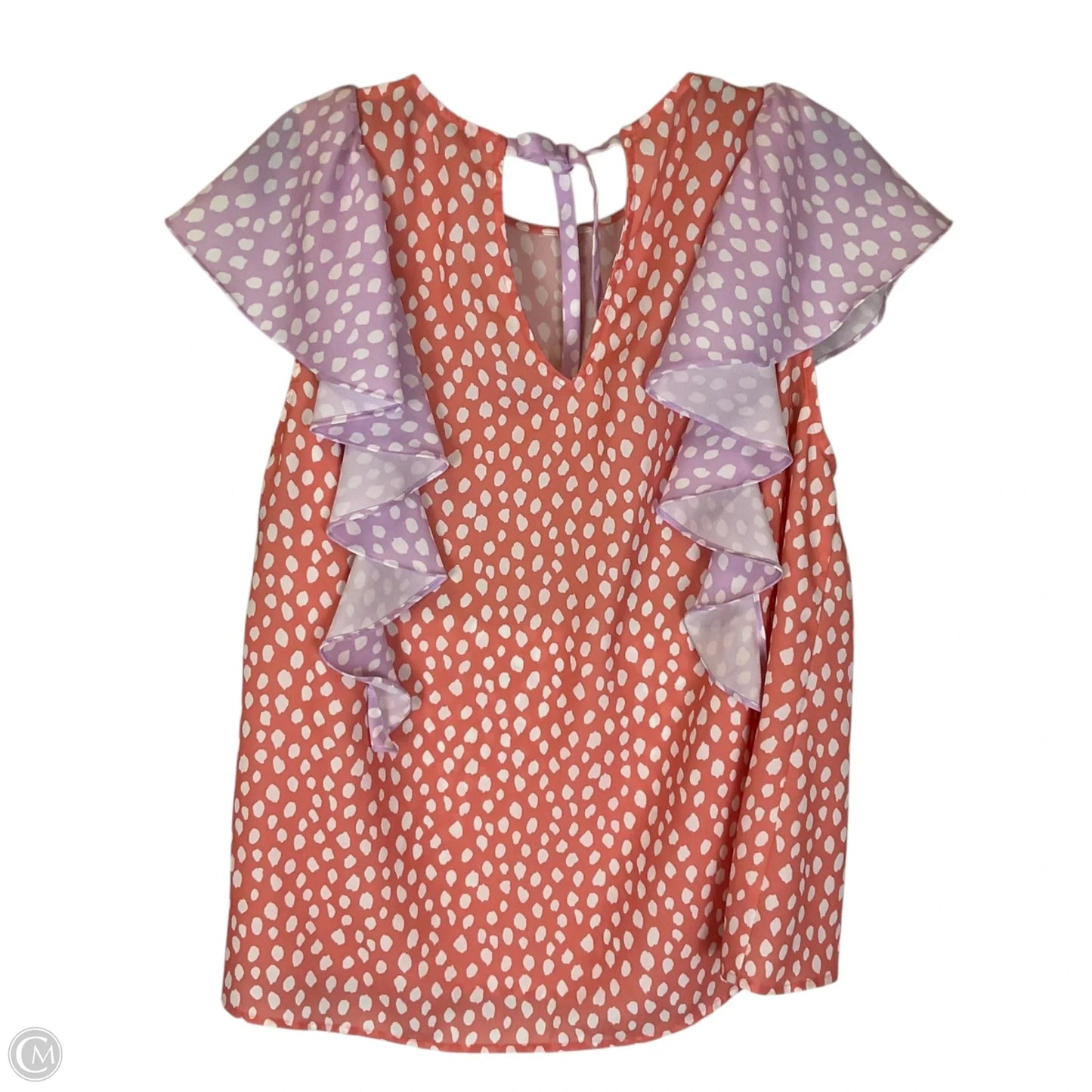 Top Short Sleeve By Crosby In Polkadot Pattern, Size: Xl