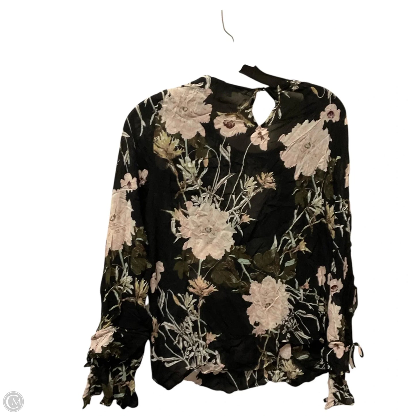 Top Long Sleeve Basic By Lucky Brand In Floral Print, Size: Xl
