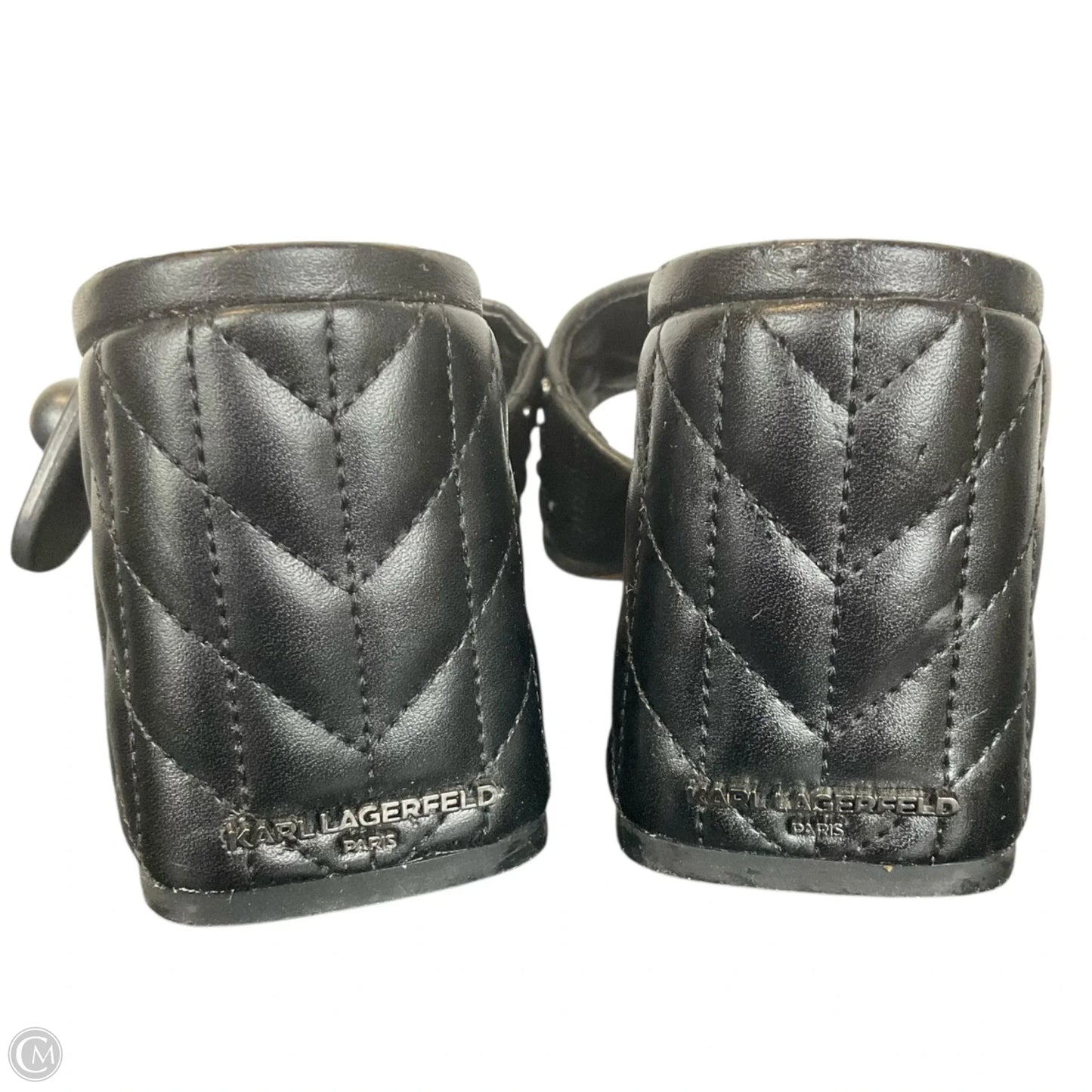 Sandals Designer By Karl Lagerfeld In Black, Size: 6.5