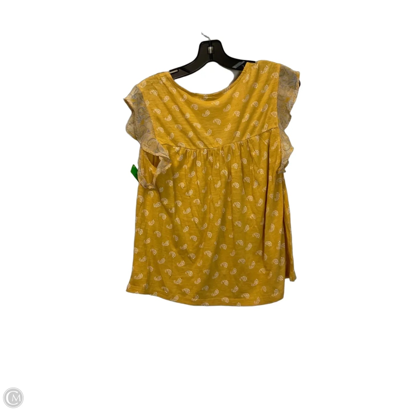 Top Short Sleeve By Lucky Brand In Yellow, Size: M