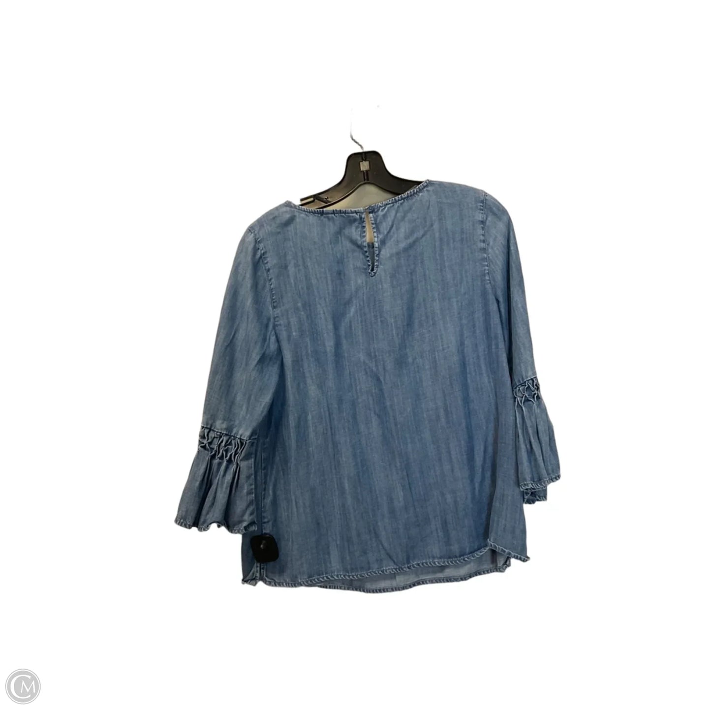 Top Long Sleeve By Crown And Ivy In Blue Denim, Size: S