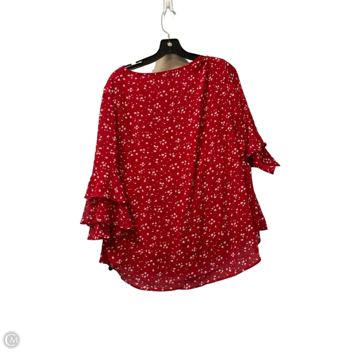 Top 3/4 Sleeve By Clothes Mentor In Red, Size: 2x