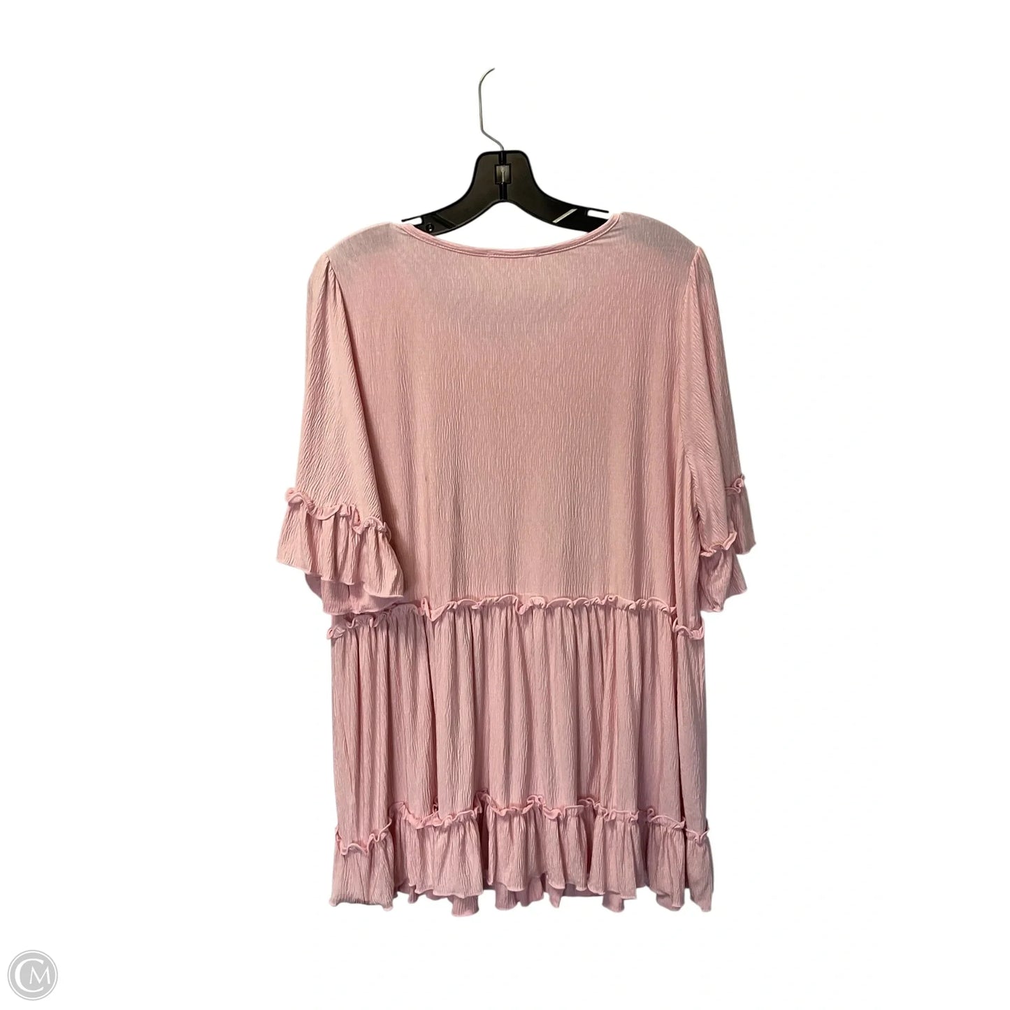 Top Short Sleeve By Chicsoul In Pink, Size: 1x