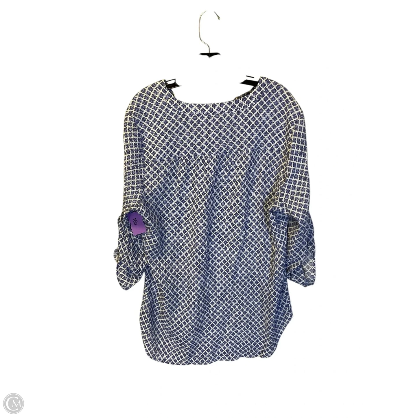 Top Short Sleeve By Kim Rogers In Blue, Size: 1x