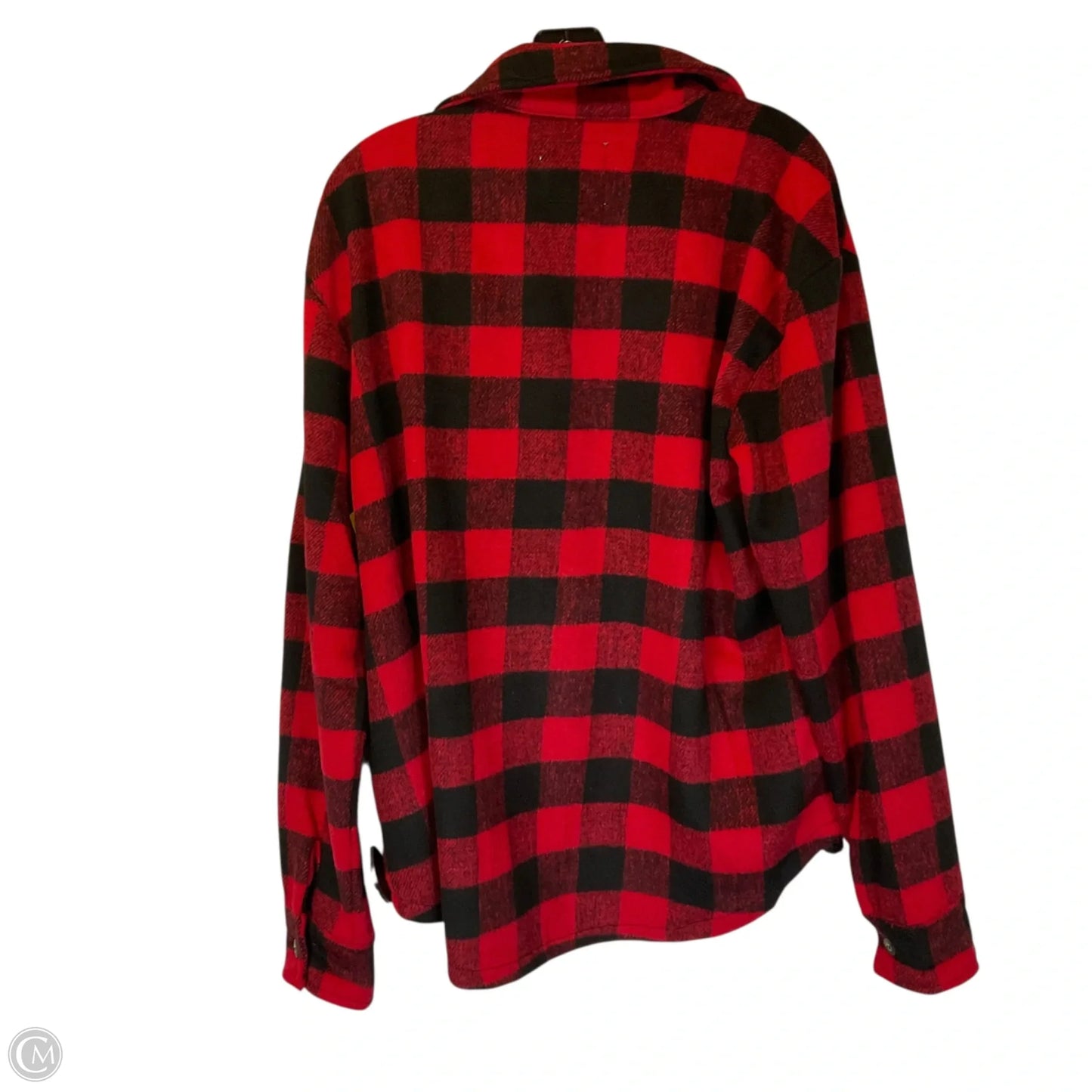 Jacket Fleece By Simply Southern In Plaid Pattern, Size: M