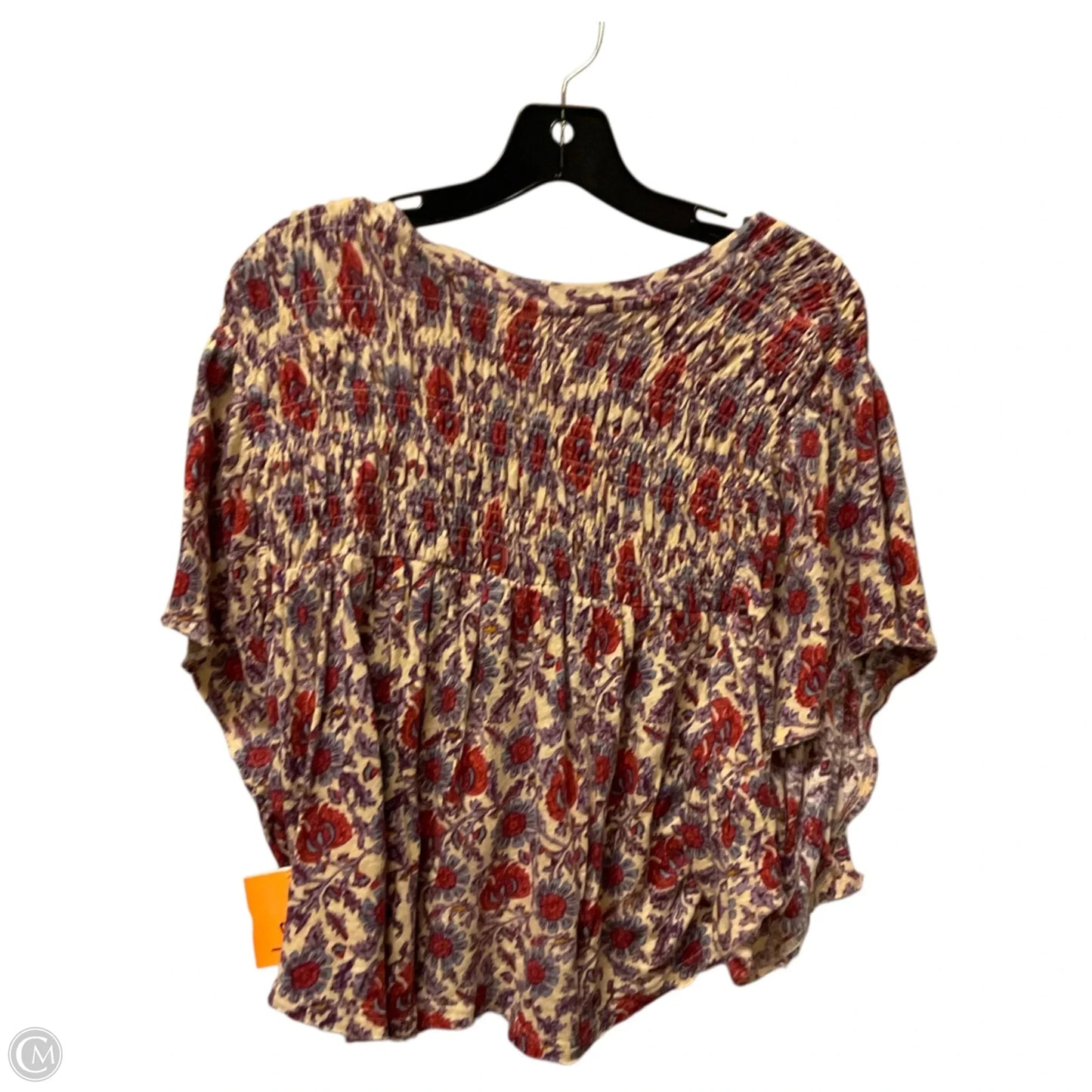 Top Short Sleeve By Free People In Floral Print, Size: L