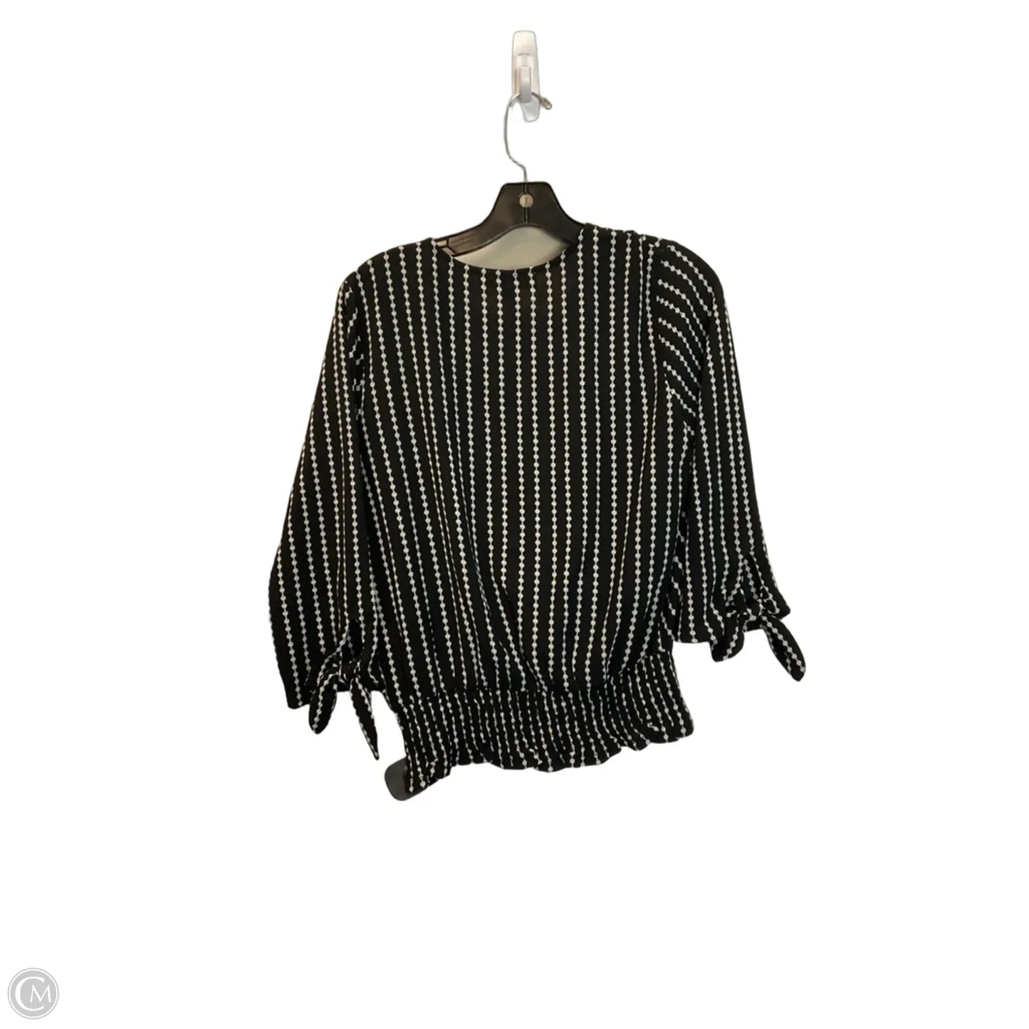 Top Long Sleeve By Michael By Michael Kors In Black & Cream, Size: S