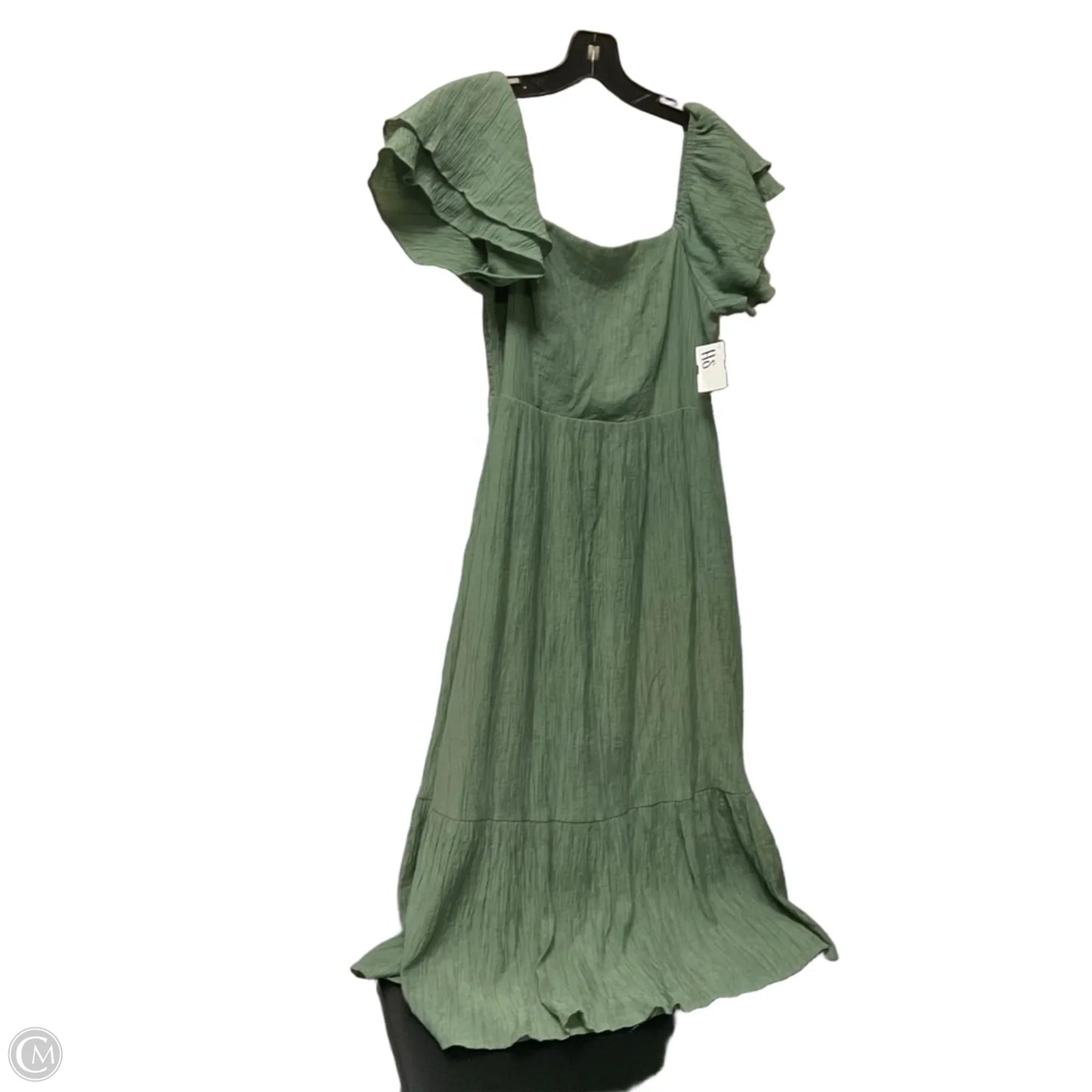 Dress Casual Midi By Cmc In Green, Size: M