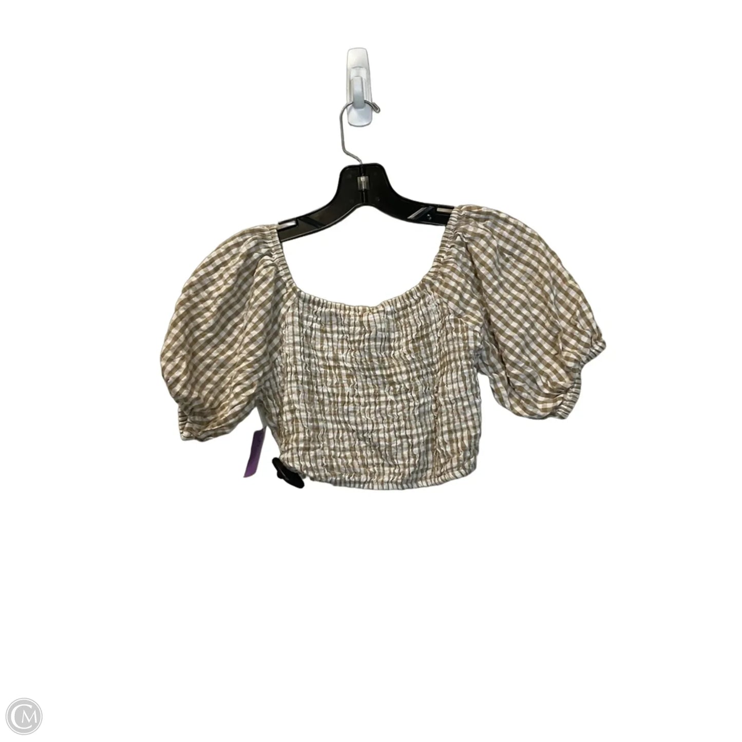 Top Short Sleeve By Sim & Sam In Checkered Pattern, Size: S