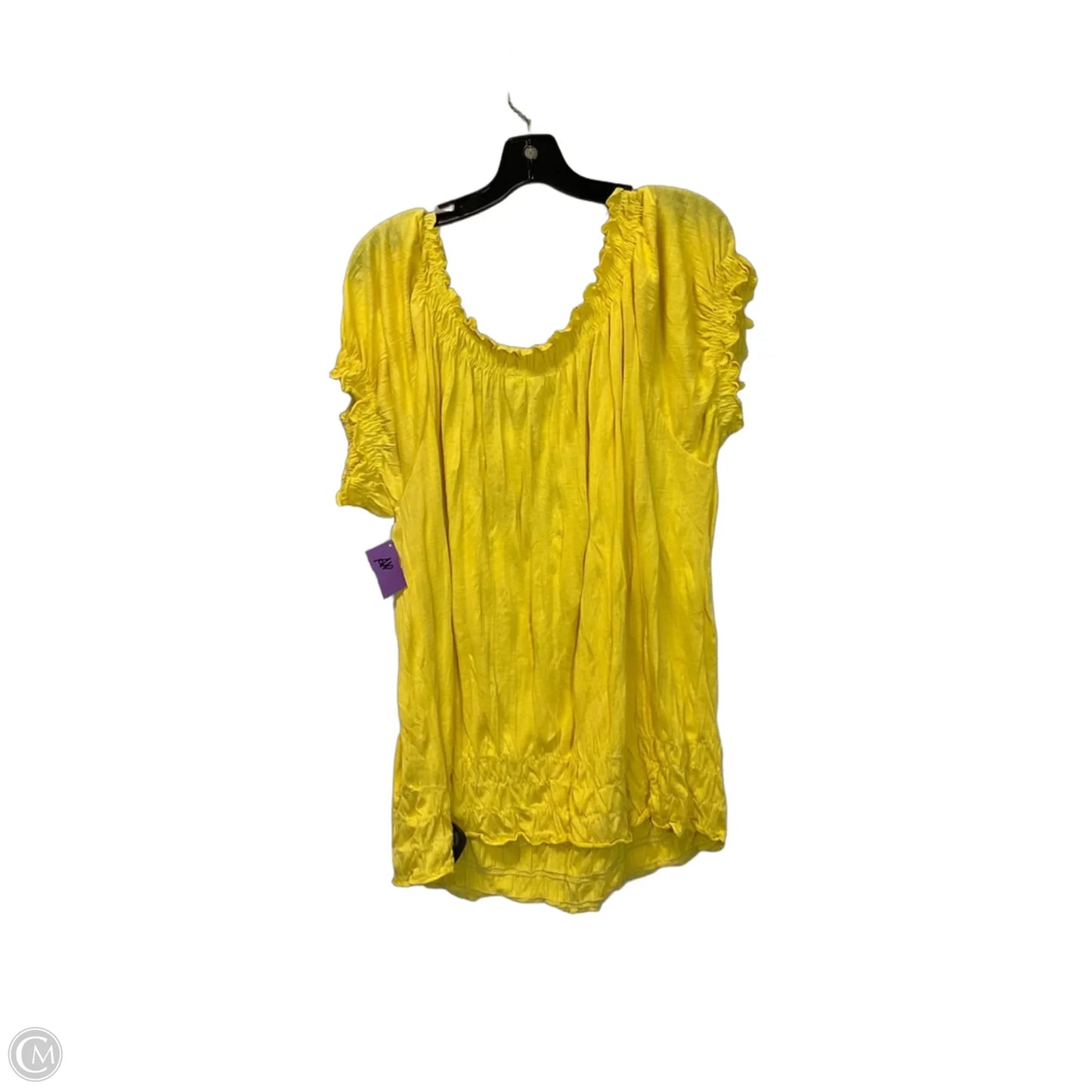 Top Short Sleeve By Cato In Yellow, Size: 22