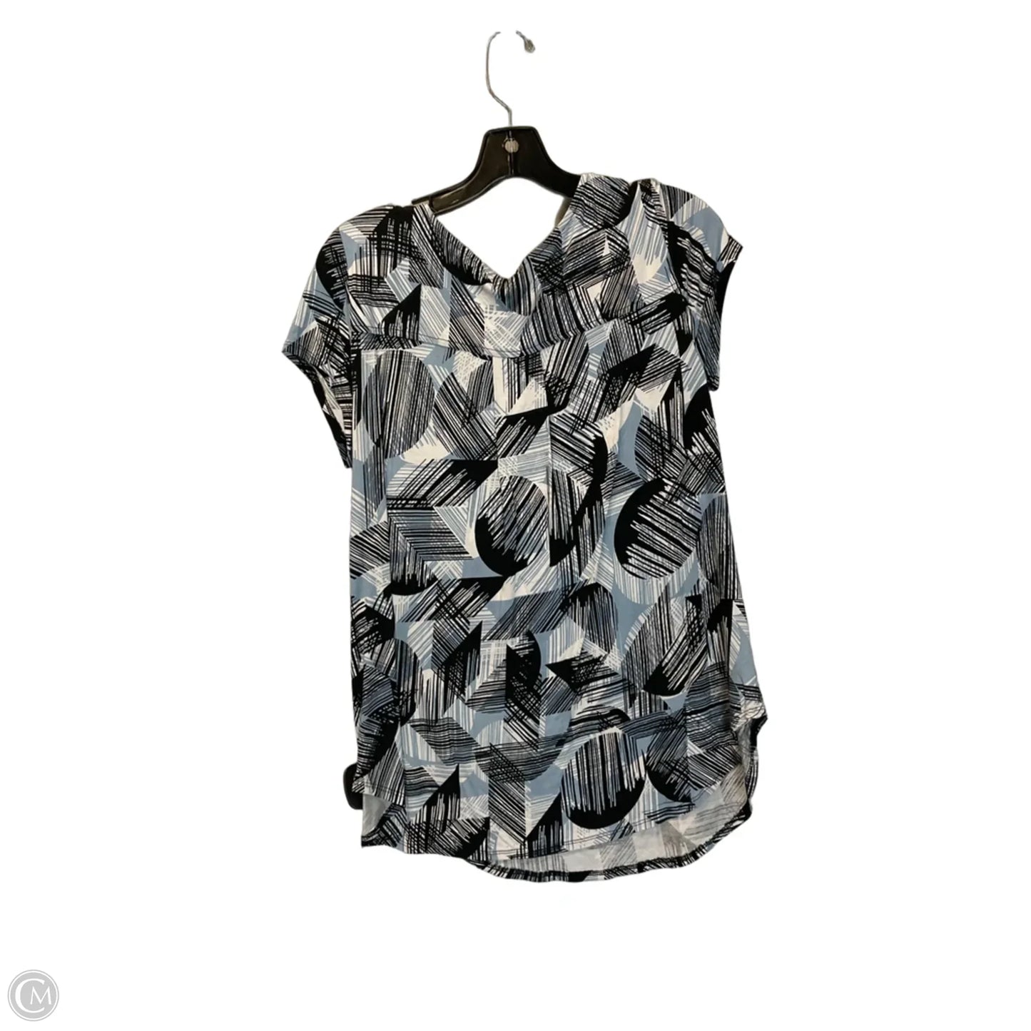 Top Short Sleeve By Alfani In Black & Blue, Size: M
