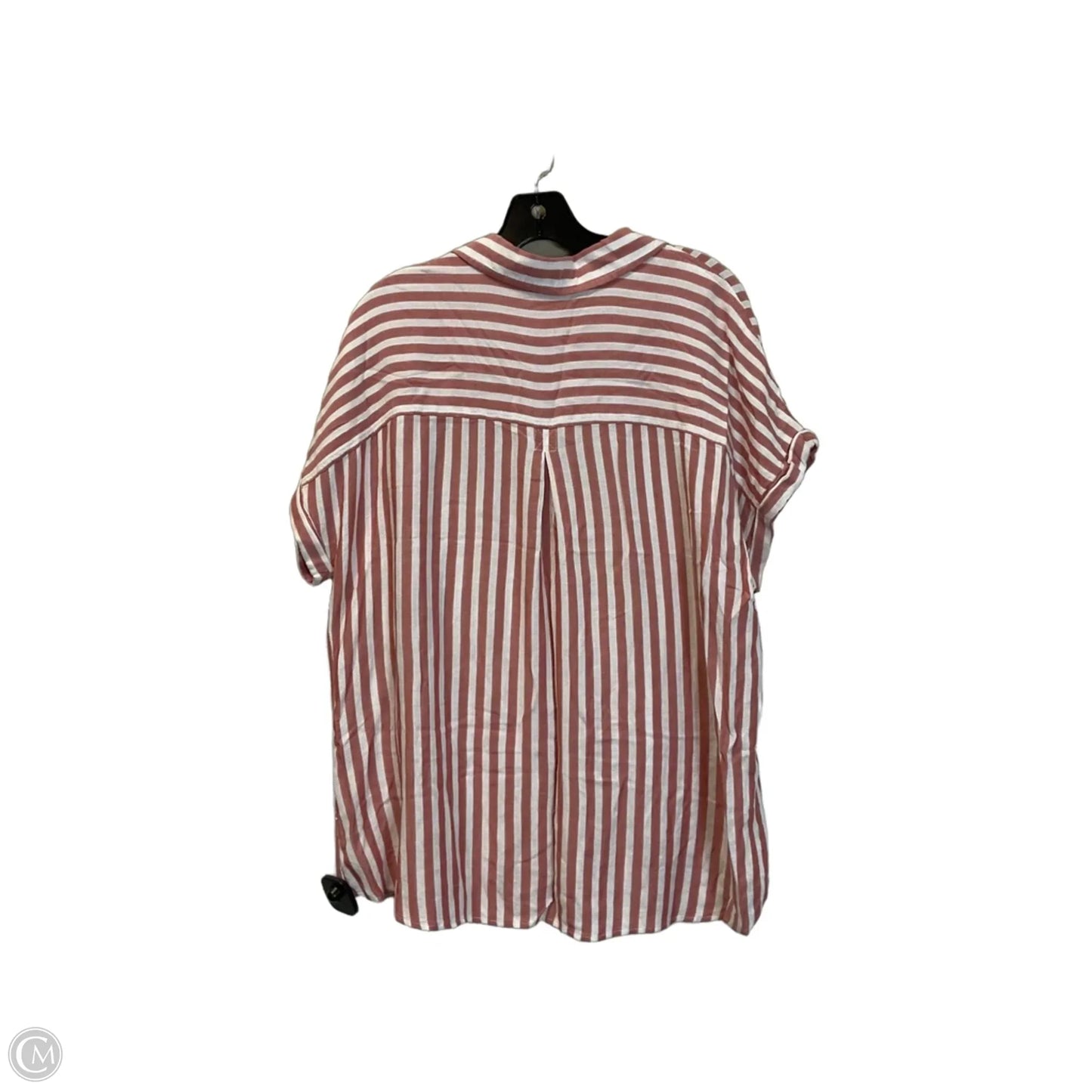 Top Short Sleeve By Cosmic Blue Love In Red & White, Size: Xxl