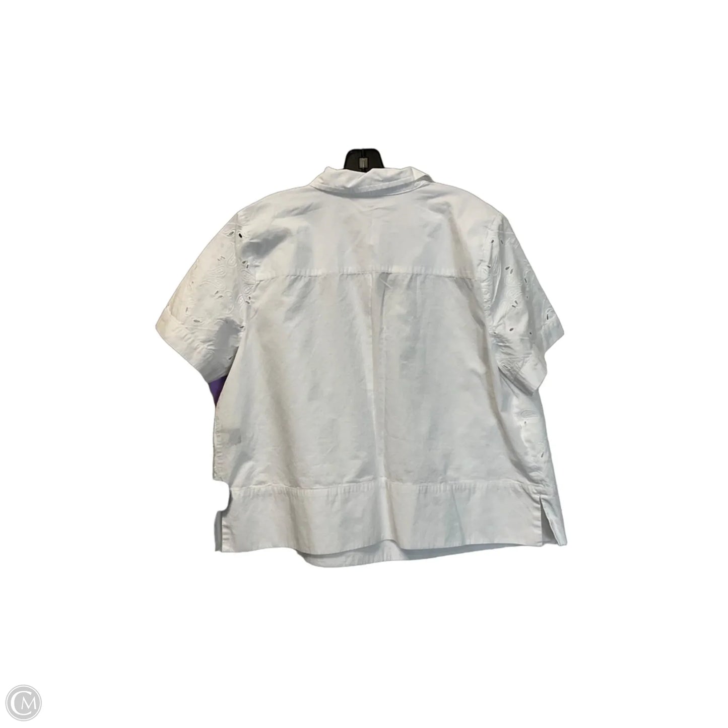 Top Short Sleeve By Simply Vera In White, Size: Xl