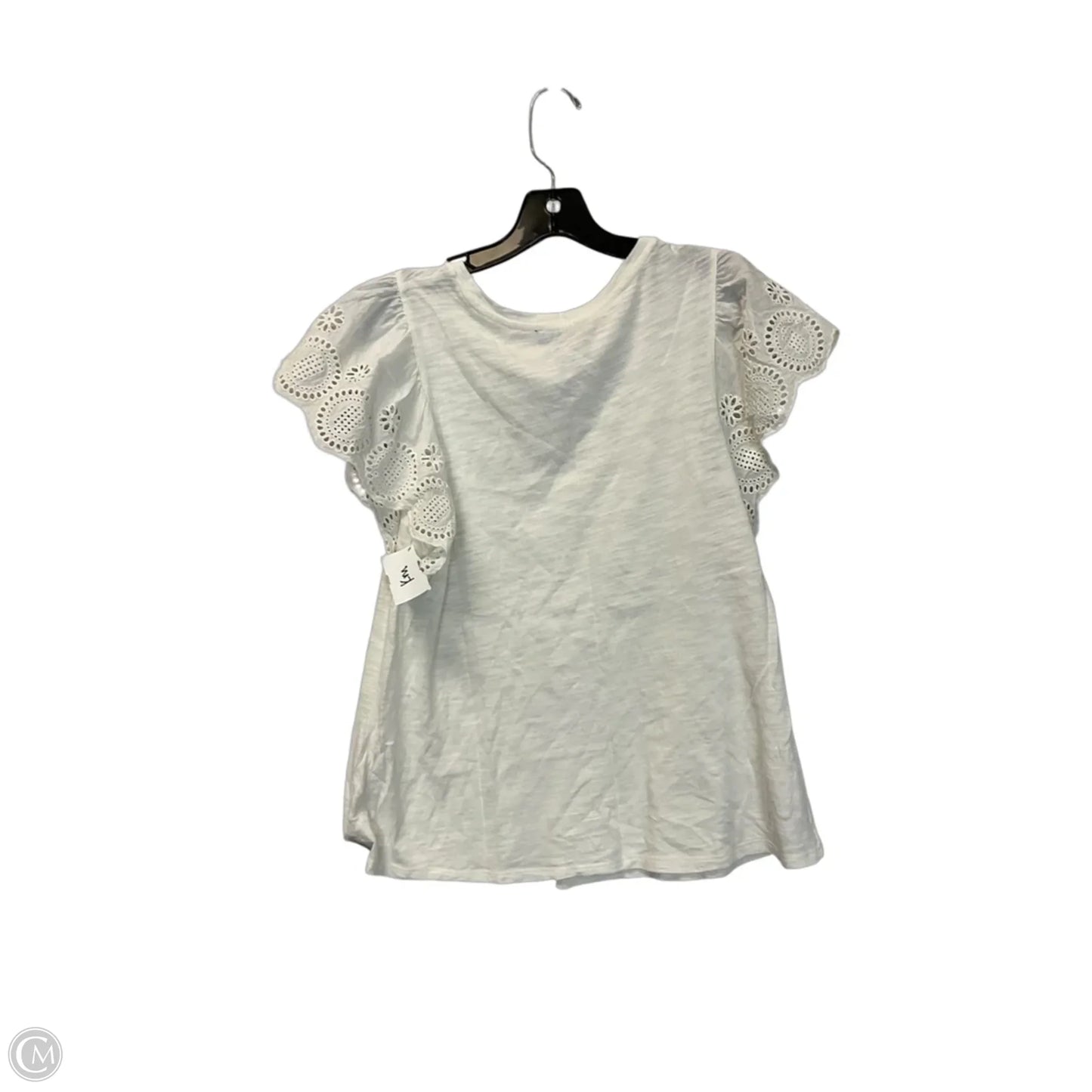 Top Short Sleeve By Jessica Simpson In White, Size: M