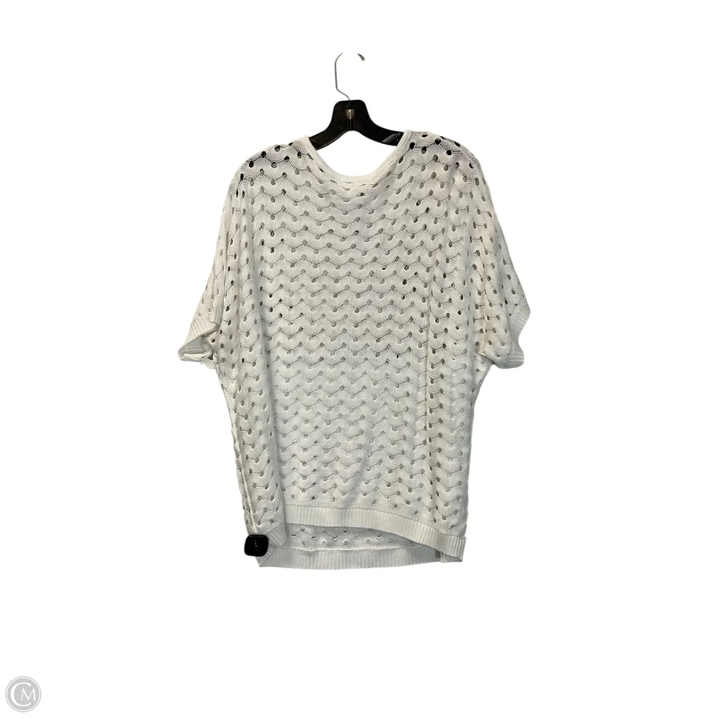 Top Short Sleeve By Chicos In White, Size: Xl