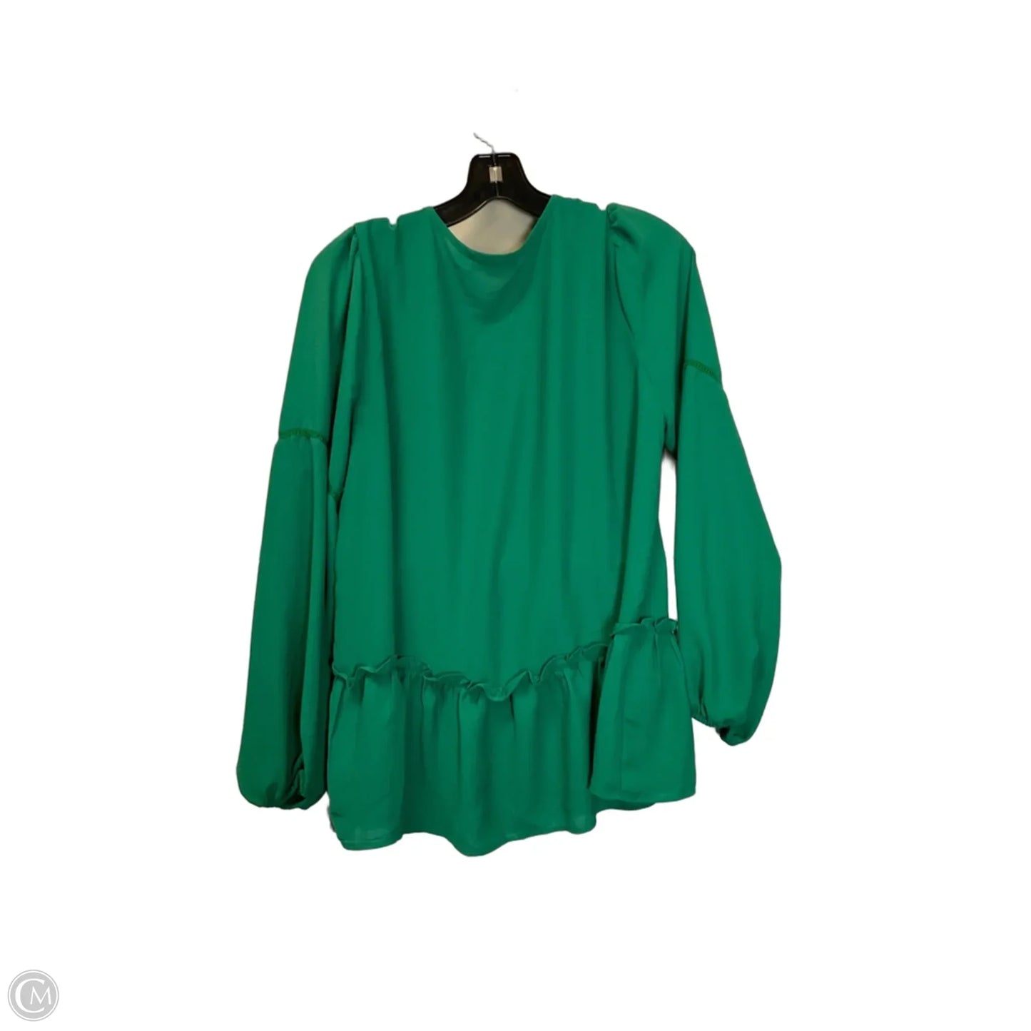Top Long Sleeve By Pleione In Green, Size: L