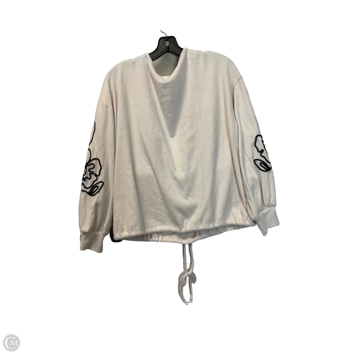 Top Long Sleeve By Como Blu In Cream, Size: L