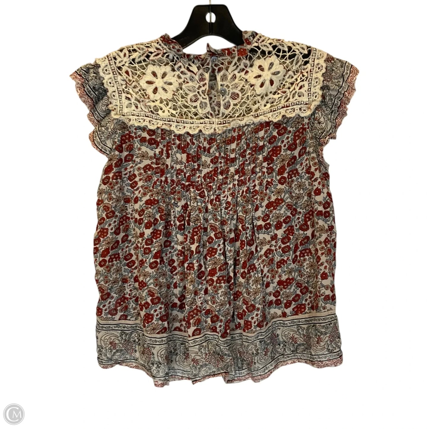 Top Short Sleeve By Anthropologie In Red, Size: Xs