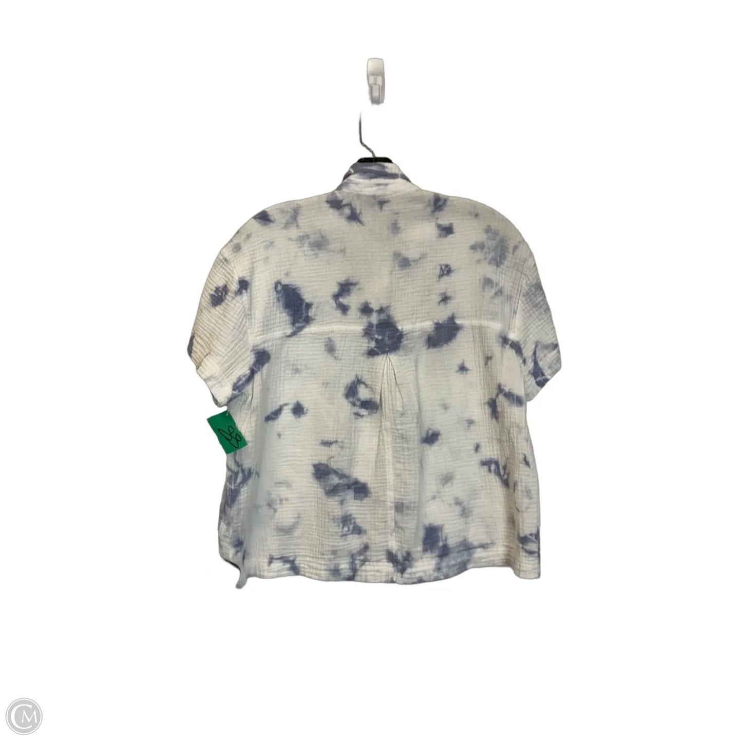 Top Short Sleeve Basic By Madewell In Blue & White, Size: S