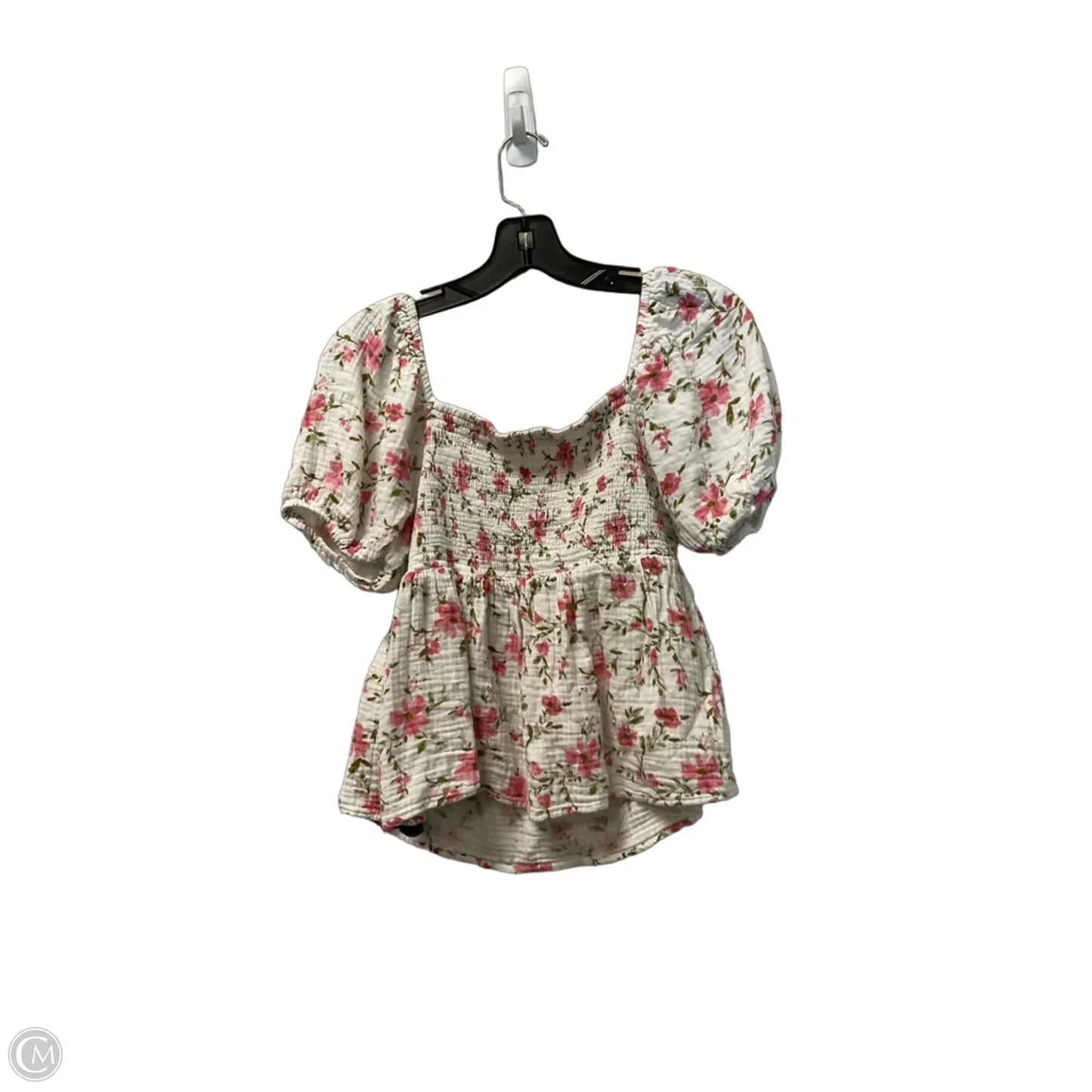 Top Short Sleeve Basic By Lush In White, Size: L