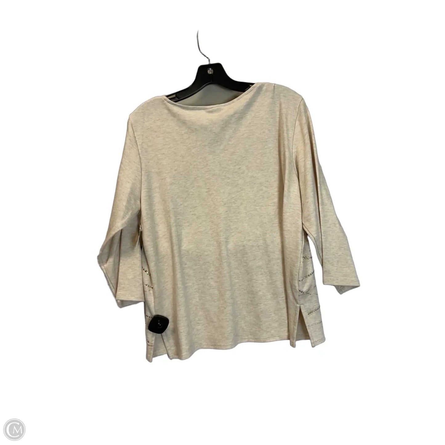 Top Long Sleeve Basic By Alfred Dunner In Beige, Size: M