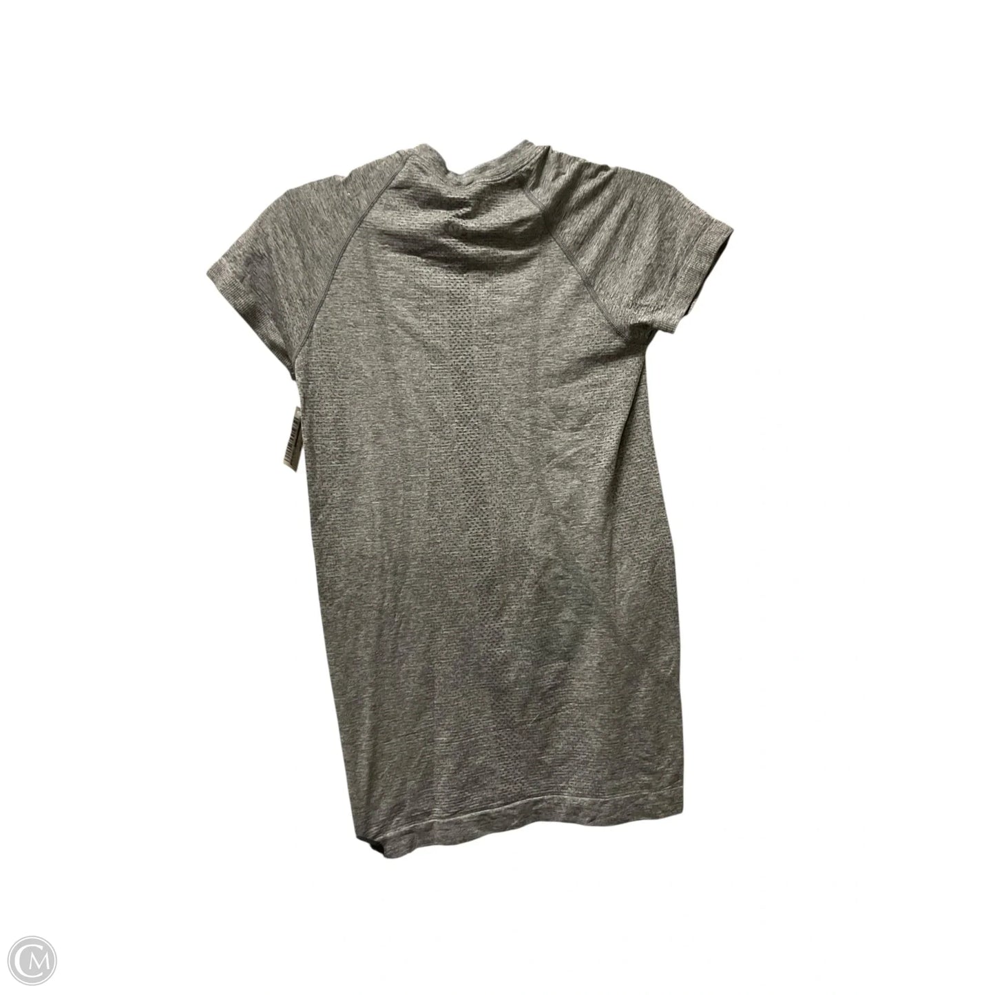Athletic Top Short Sleeve By Lululemon In Grey, Size: 4