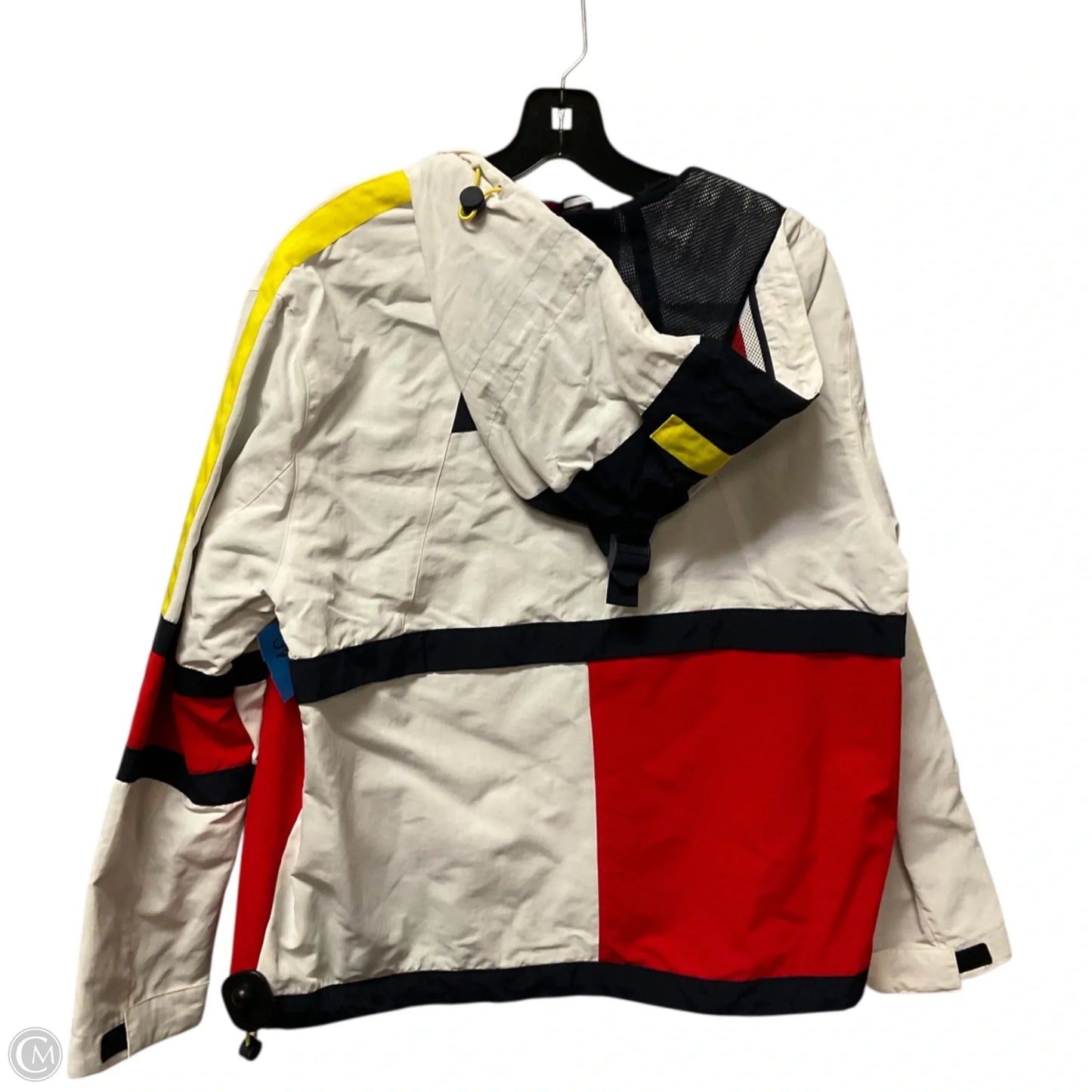 Jacket Puffer & Quilted By Tommy Hilfiger In Blue Red & White, Size: M
