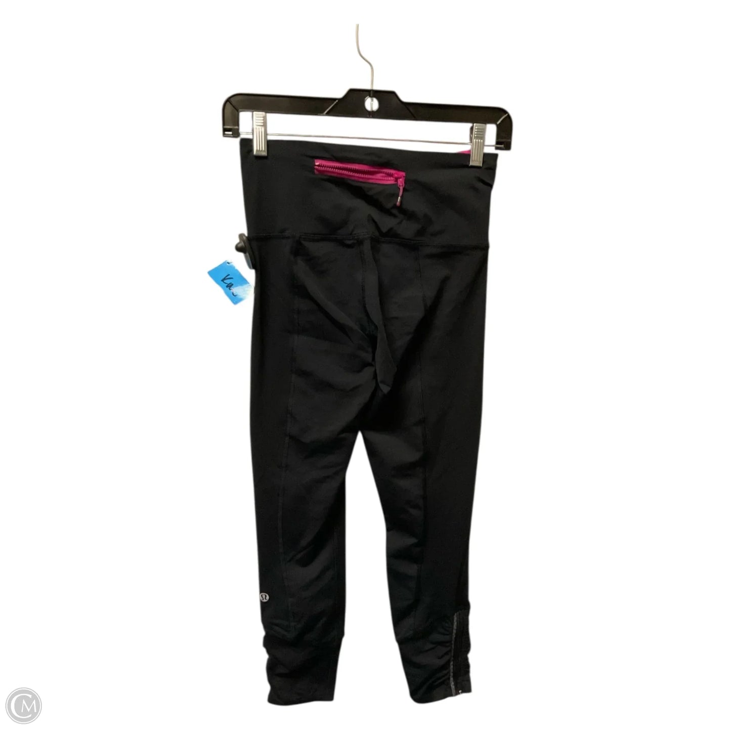 Athletic Leggings Capris By Lululemon In Black & Pink, Size: 4