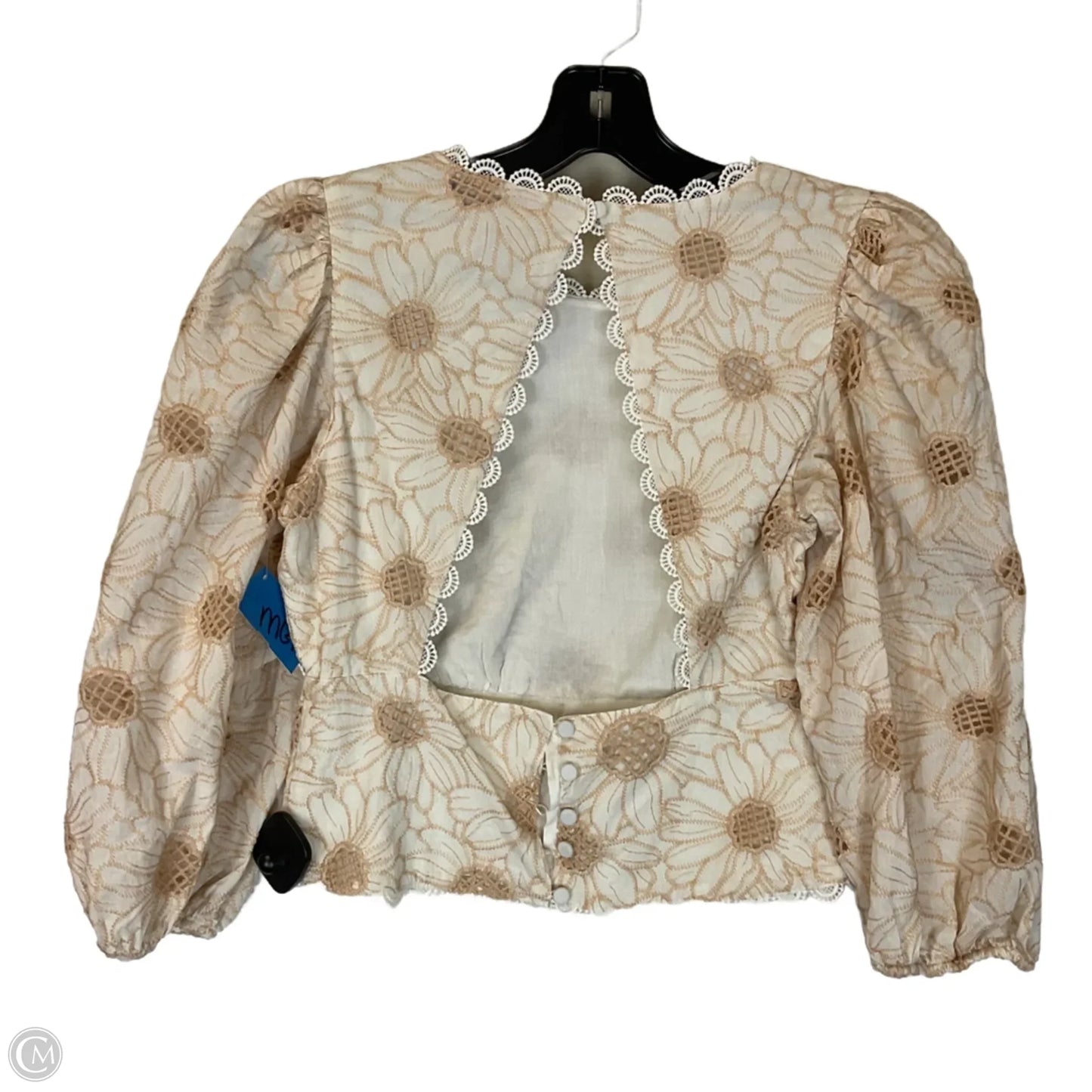 Top Long Sleeve By Express In White, Size: S