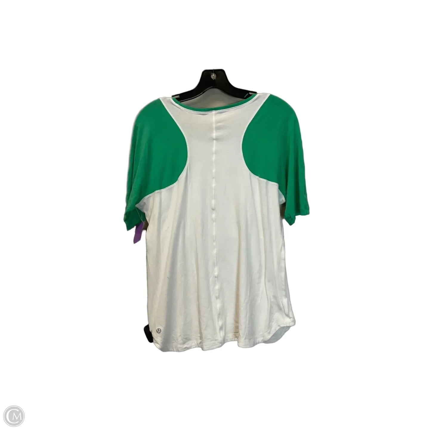 Top Short Sleeve Basic By Lululemon In Green & White, Size: 12