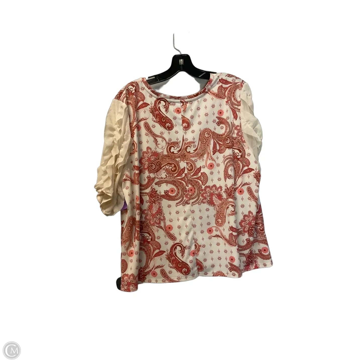 Top Short Sleeve By Cato In Cream, Size: Xl