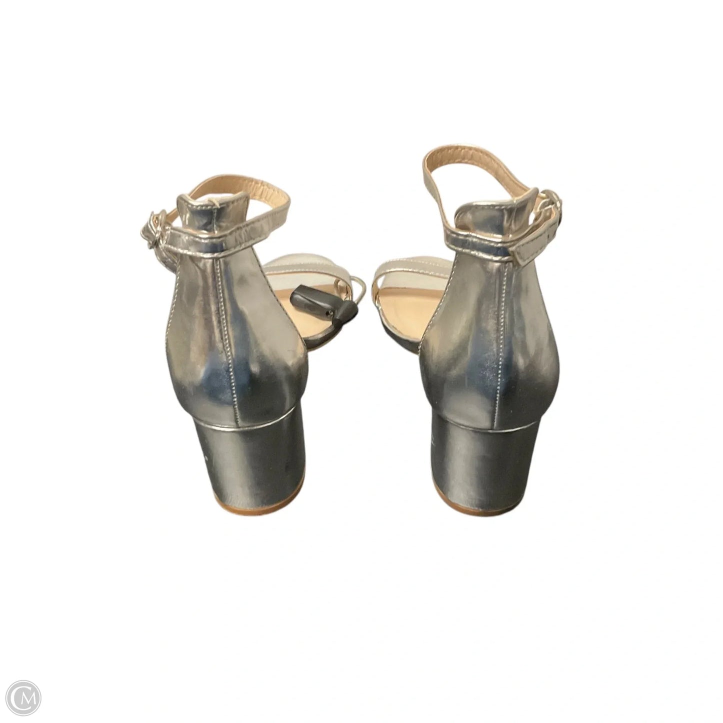 Sandals Designer By Halston In Silver, Size: 8