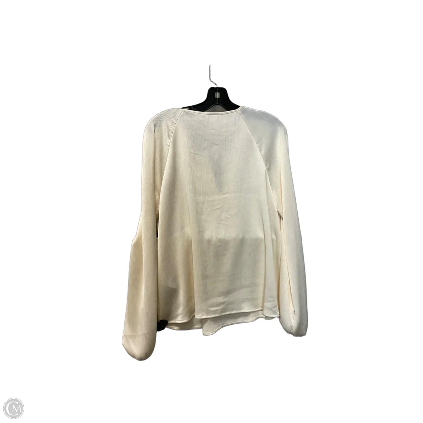 Top Long Sleeve By Calvin Klein In Cream, Size: M
