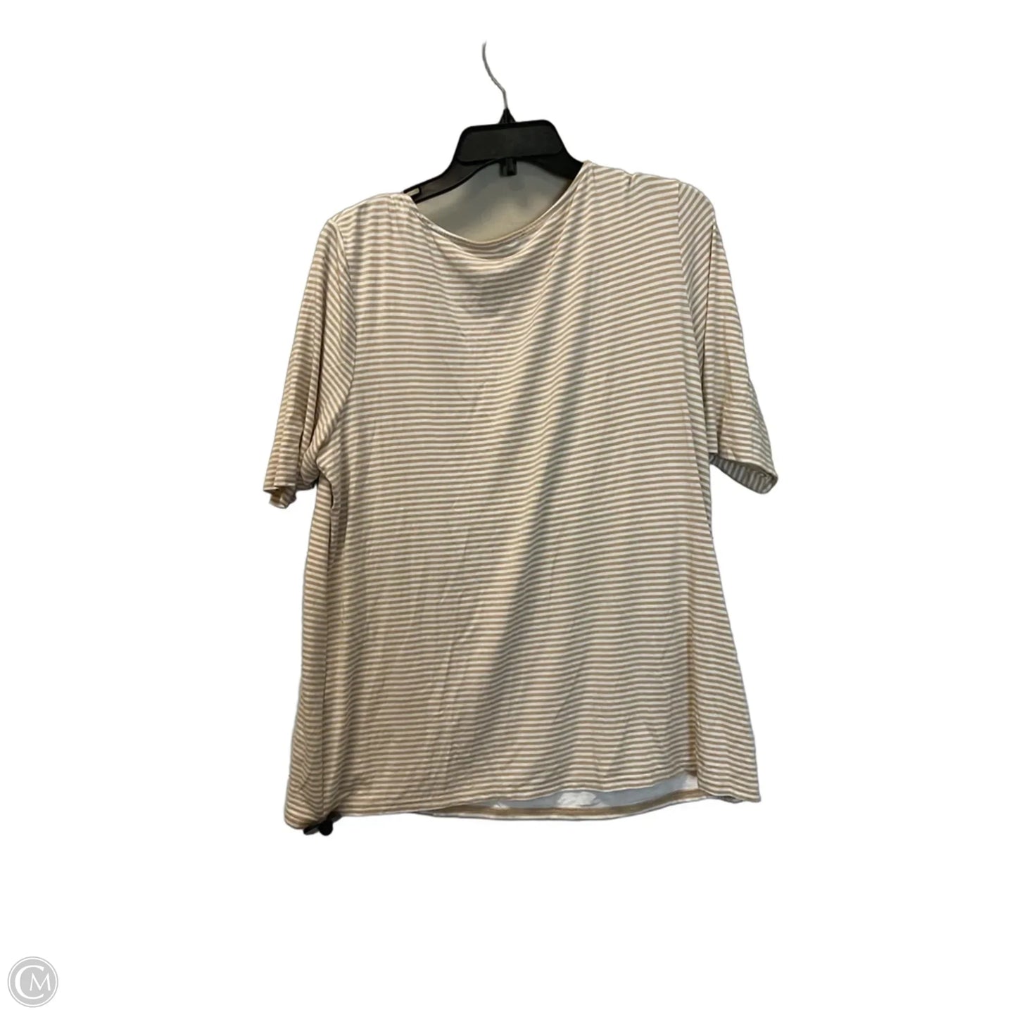 Top Short Sleeve By Chicos In Striped Pattern, Size: Xl