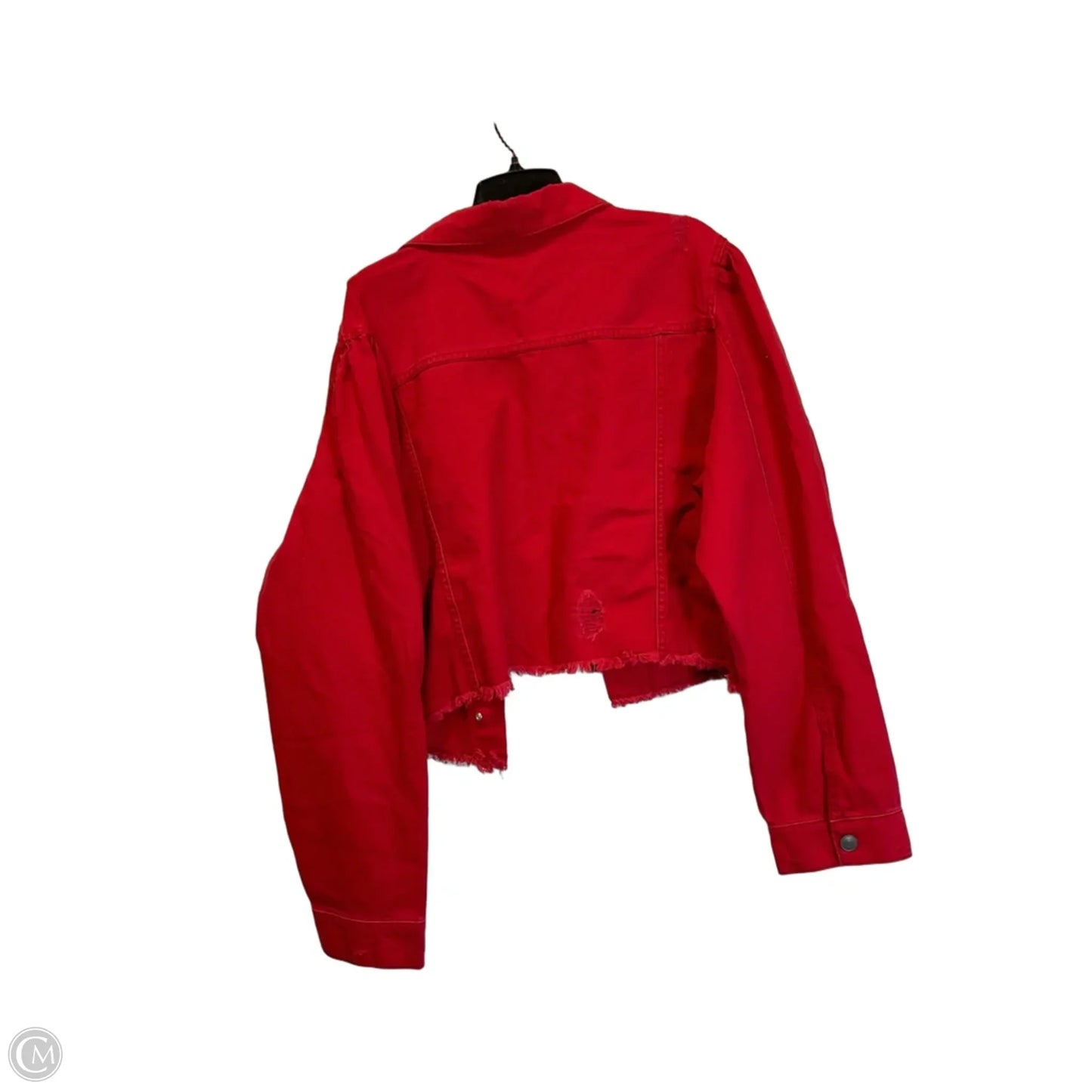 Jacket Denim By Clothes Mentor In Red Denim, Size: 3x