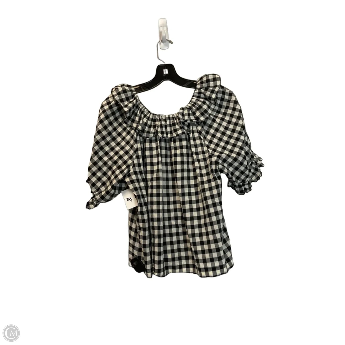 Top Short Sleeve By Industry In Plaid Pattern, Size: S