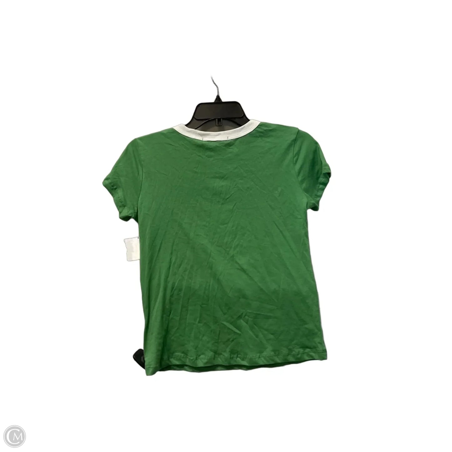 Top Short Sleeve Basic By Anthropologie In Green & White, Size: S