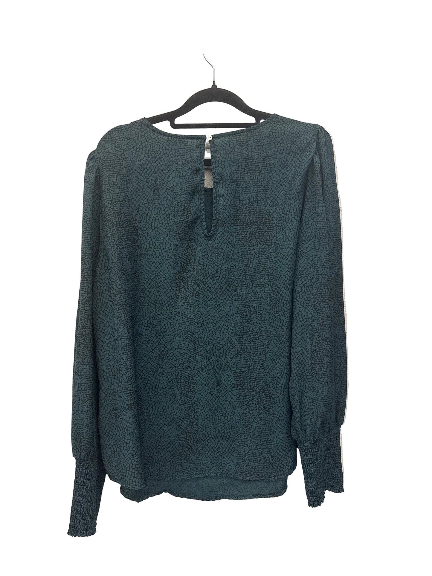 Blouse Long Sleeve By A New Day In Black & Green, Size: Xl