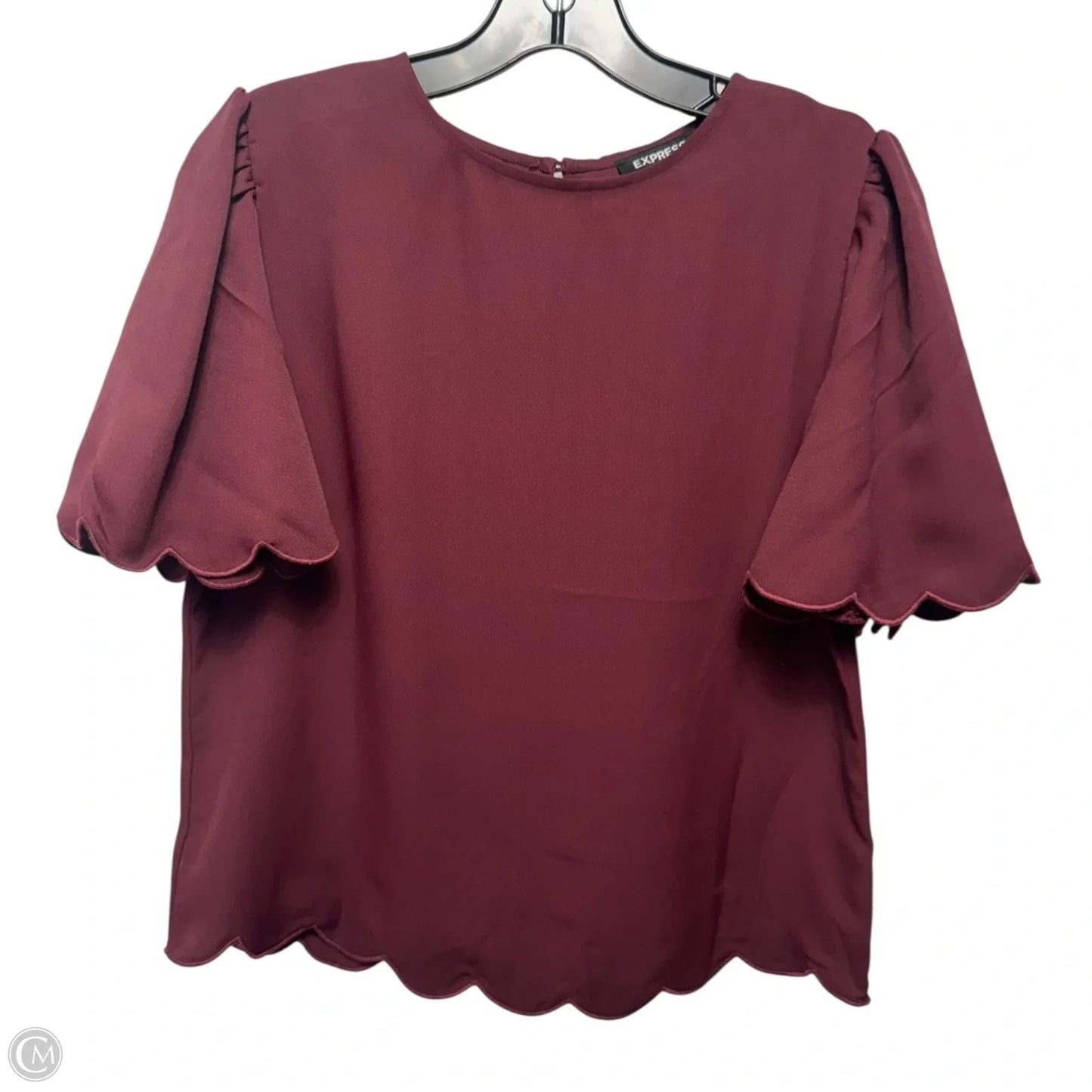 Top Short Sleeve By Express In Maroon, Size: S
