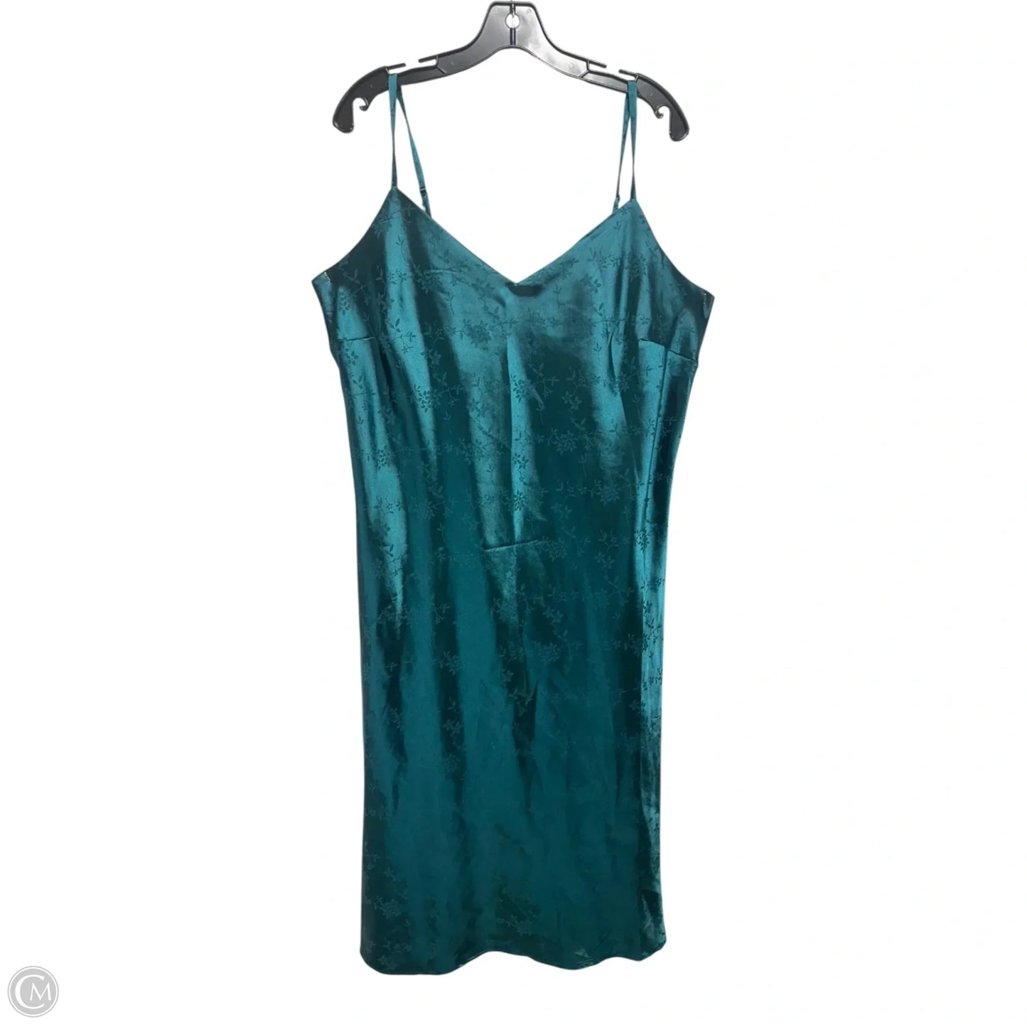 Floral Slip Dress By Inspired Hearts In Aqua, Size: 2X