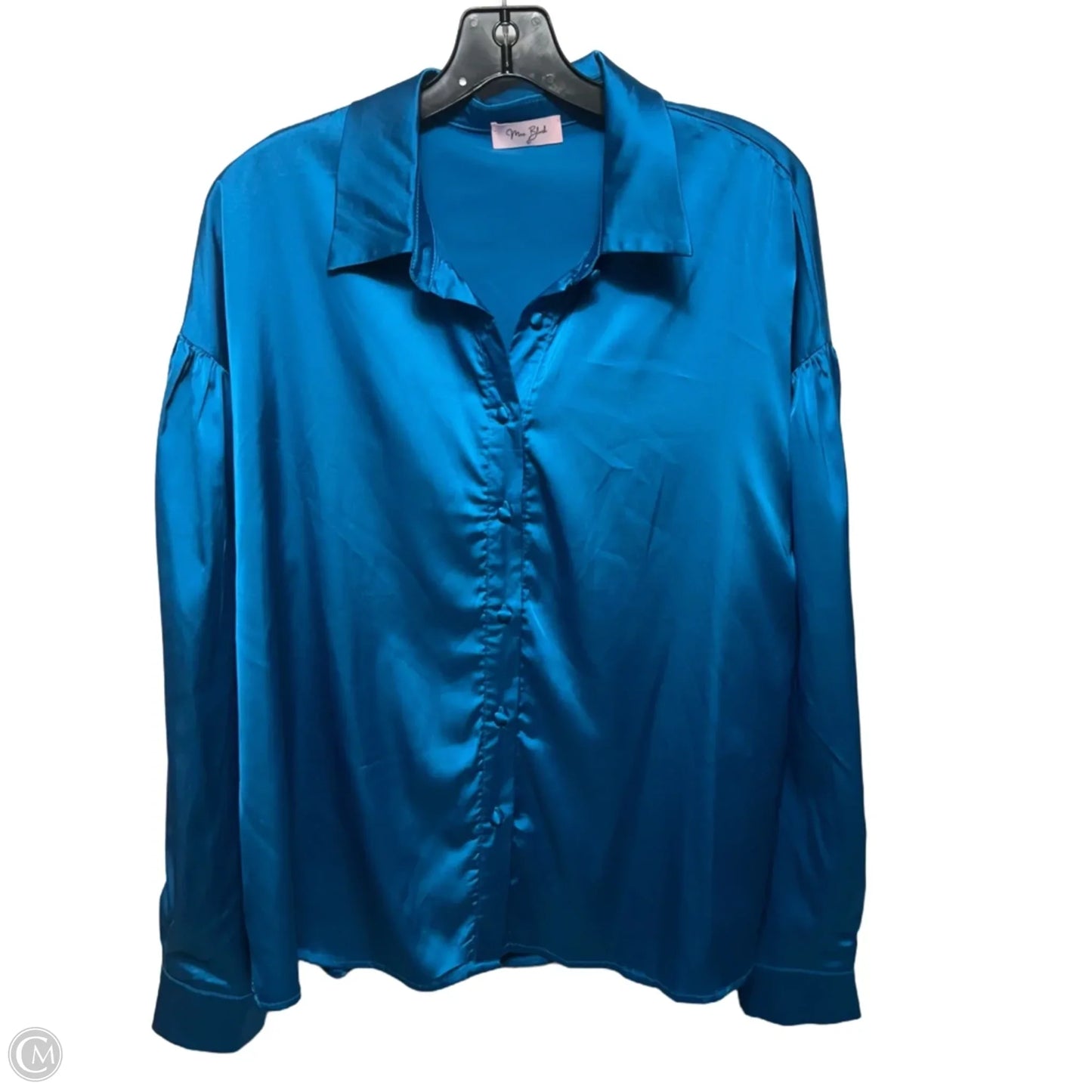 Top Long Sleeve By Mrs Blush In Blue, Size: L