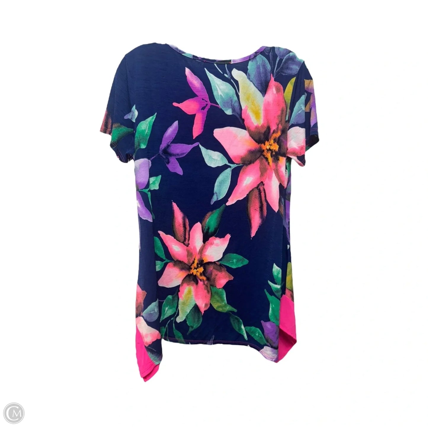 Top Short Sleeve By Chris And Carol In Floral Print, Size: L