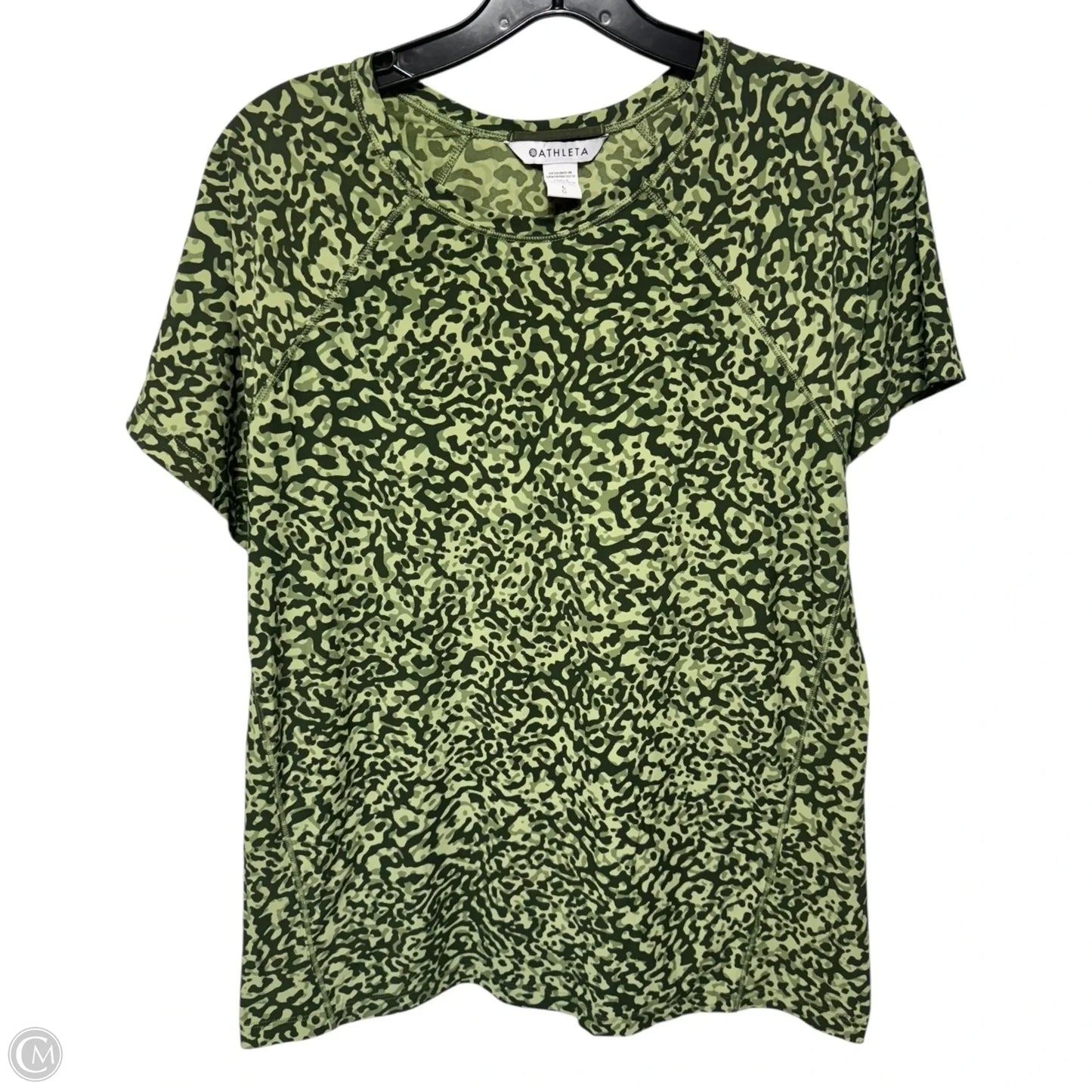 Athletic Top Short Sleeve By Athleta In Camouflage Print, Size: L