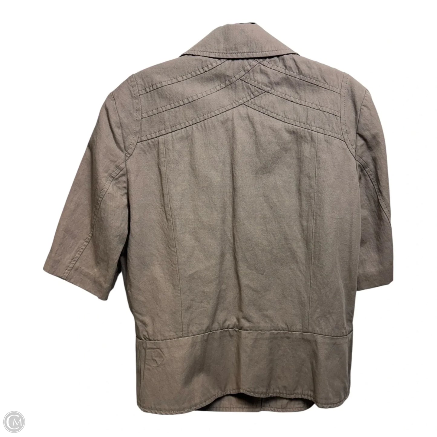 Short Sleeve Jacket By Claudia Strater In Grey, Size: 10