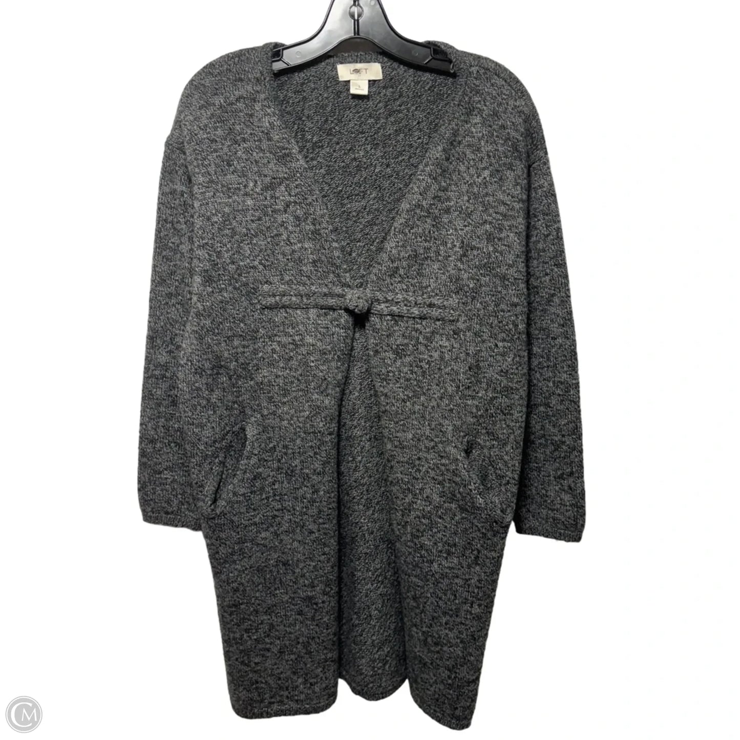 Sweater Cardigan By Loft In Grey, Size: L
