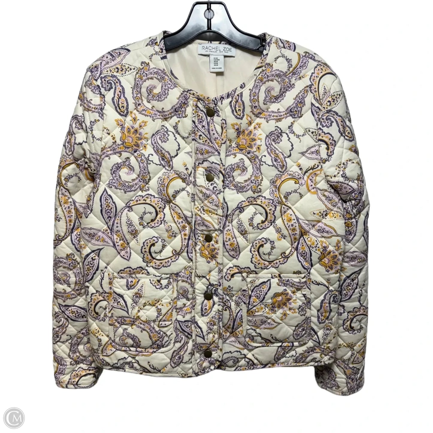 Jacket Puffer & Quilted By Rachel Zoe In Paisley Print, Size: M