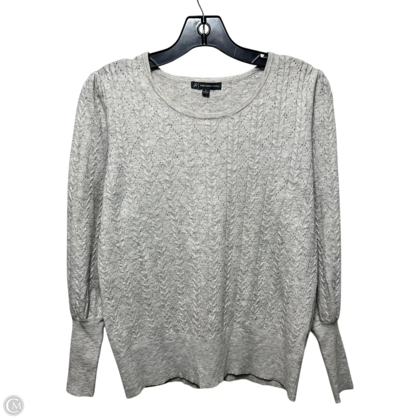 Sweater By Adrianna Papell In Grey, Size: S